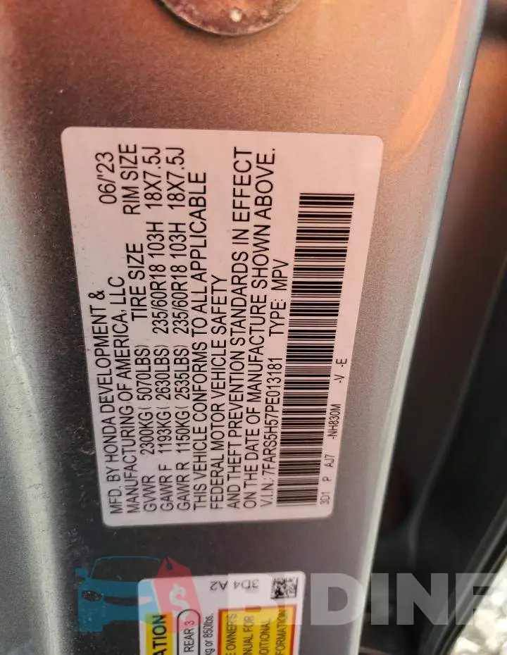 7FARS5H57PE013181 Photo# 12