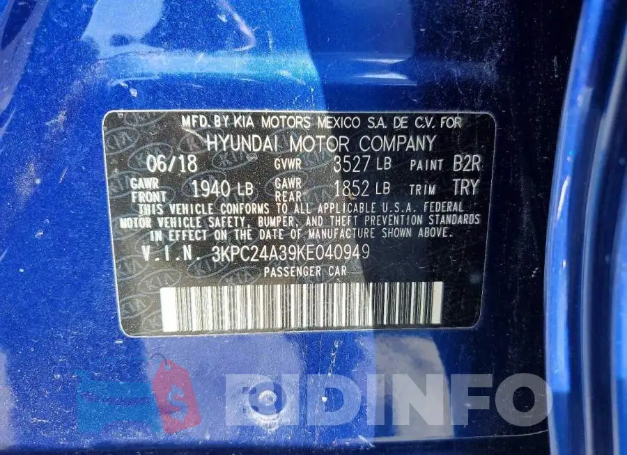 3KPC24A39KE040949 Photo# 12