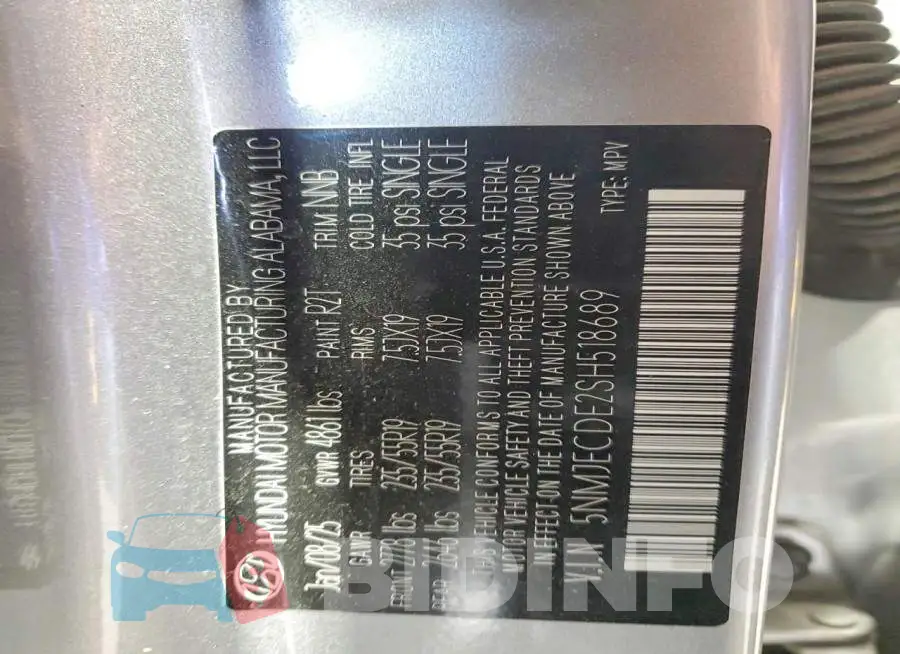 5NMJECDE2SH518689 Photo# 13