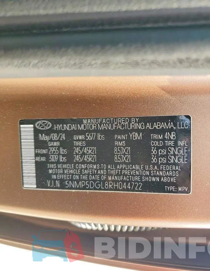 5NMP5DGL8RH044722 Photo# 14