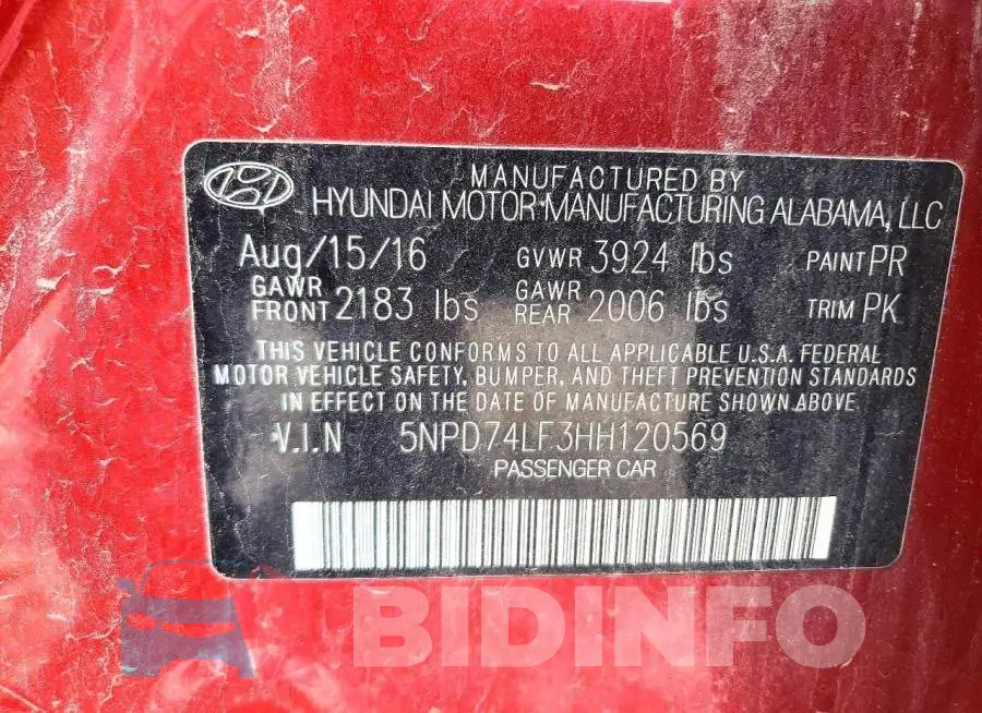5NPD74LF3HH120569 Photo# 12