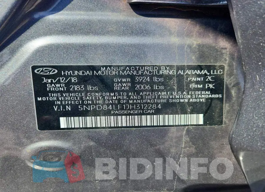 5NPD84LF1JH312284 Photo# 12