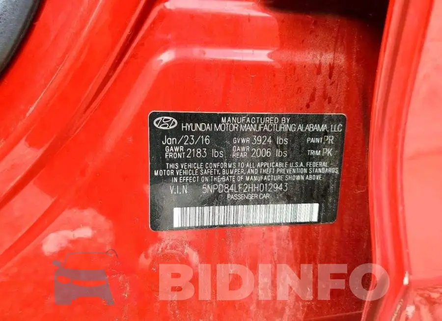 5NPD84LF2HH012943 Photo# 12