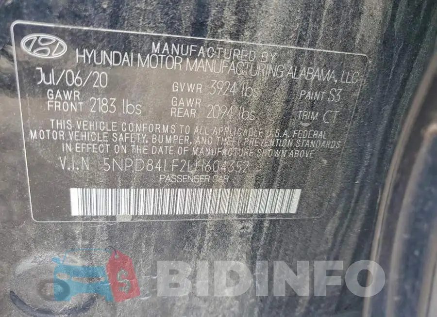 5NPD84LF2LH604352 Photo# 13