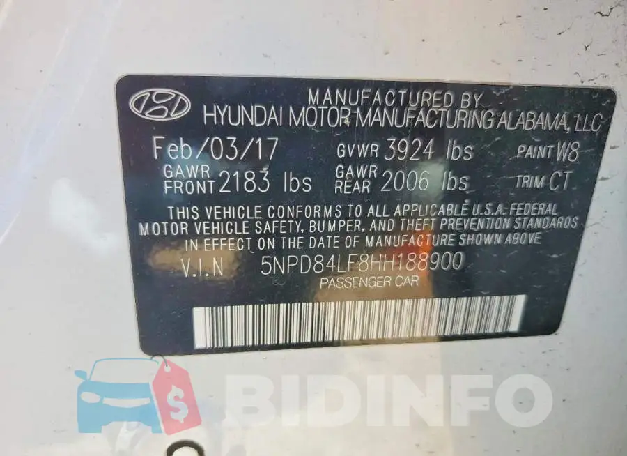 5NPD84LF8HH188900 Photo# 12