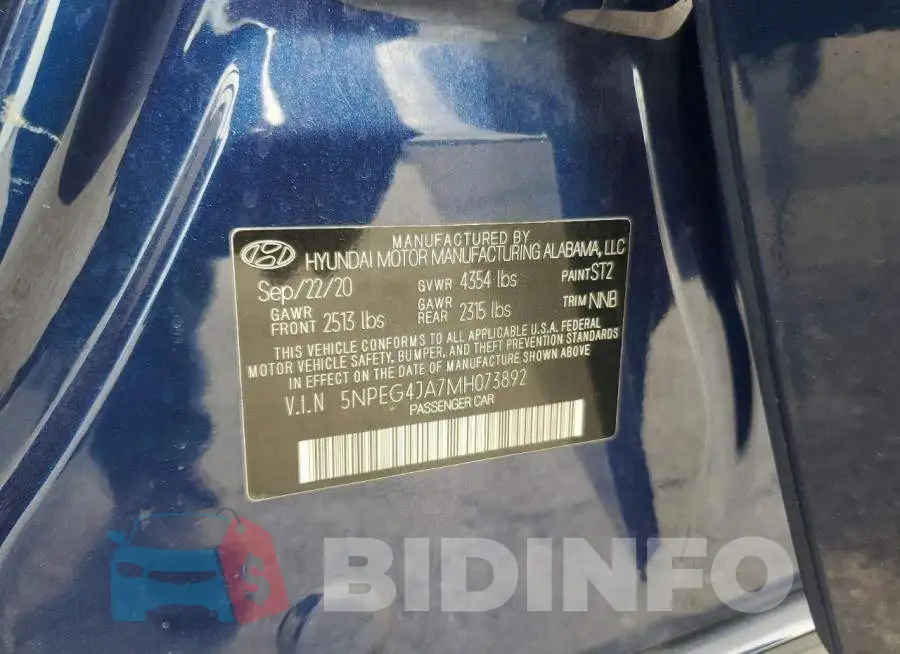 5NPEG4JA7MH073892 Photo# 12