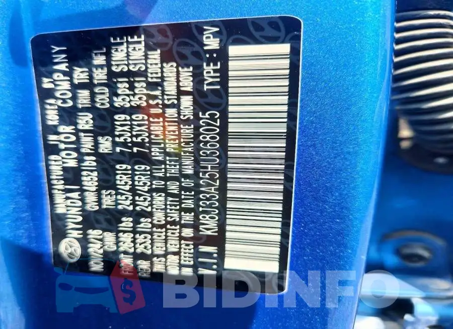 KM8J33A25HU368025 Photo# 13