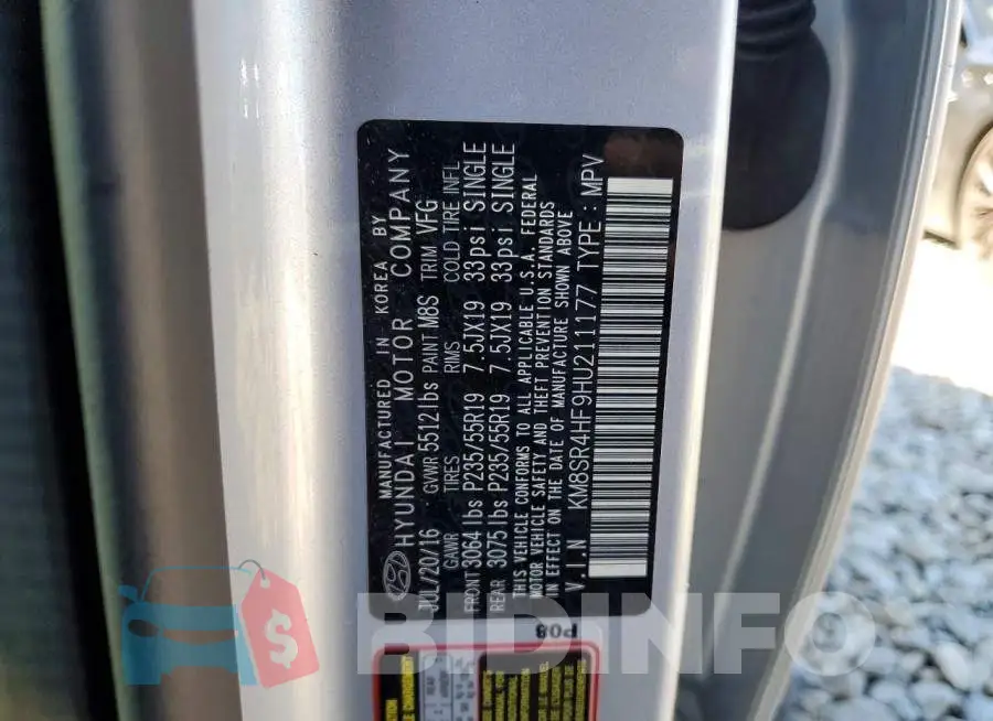 KM8SR4HF9HU211177 Photo# 12