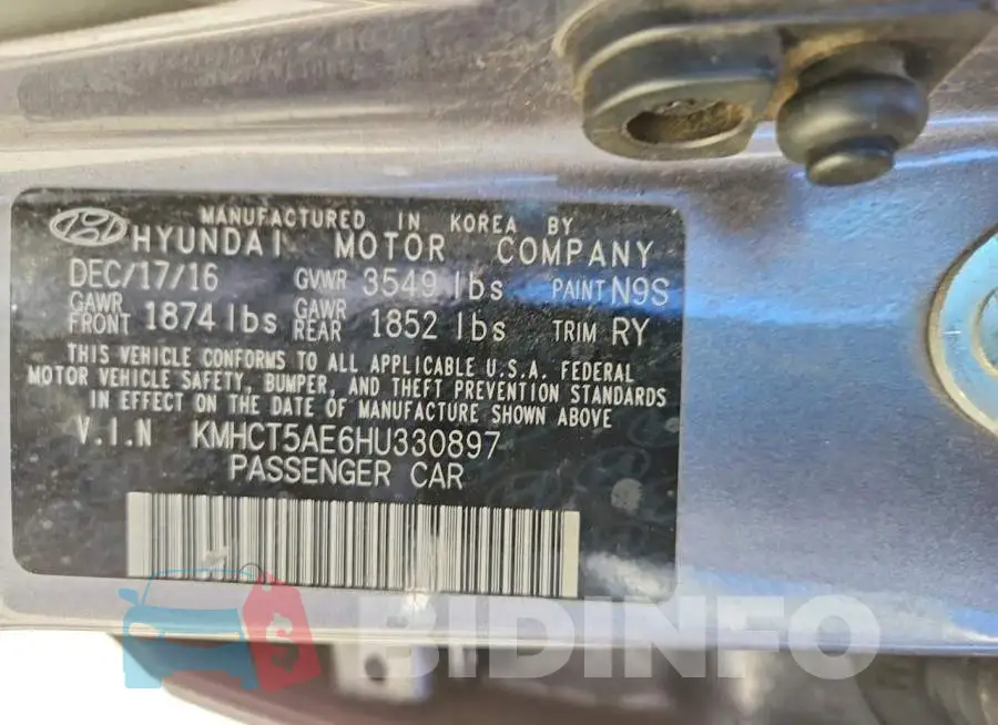 KMHCT5AE6HU330897 Photo# 13