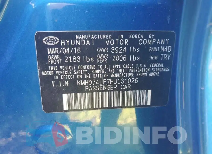 KMHD74LF7HU131026 Photo# 12