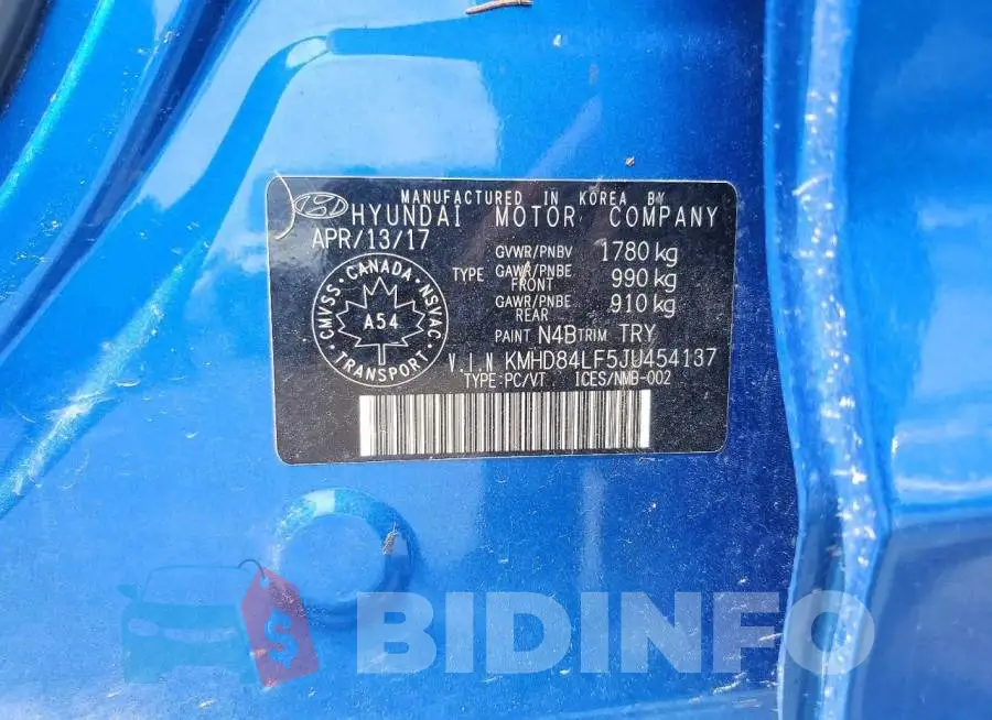 KMHD84LF5JU454137 Photo# 12