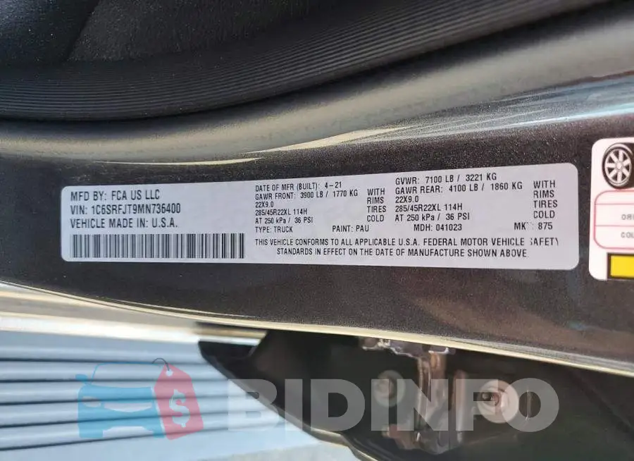1C6SRFJT9MN736400 Photo# 12