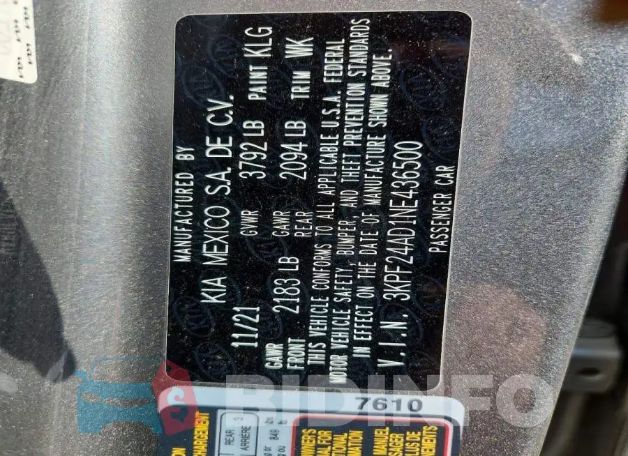 3KPF24AD1NE436500 Photo# 13