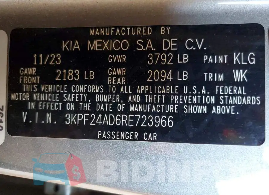 3KPF24AD6RE723966 Photo# 12