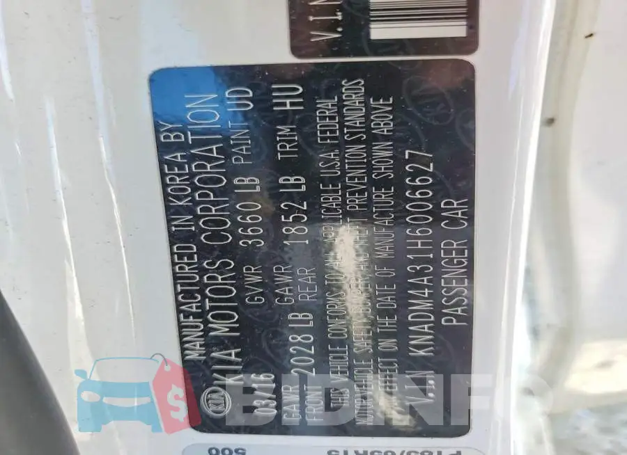 KNADM4A31H6006627 Photo# 12