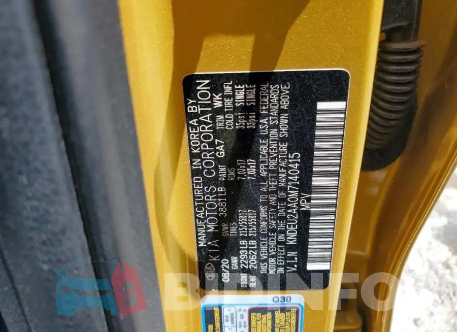 KNDEU2AA0M7140415 Photo# 14