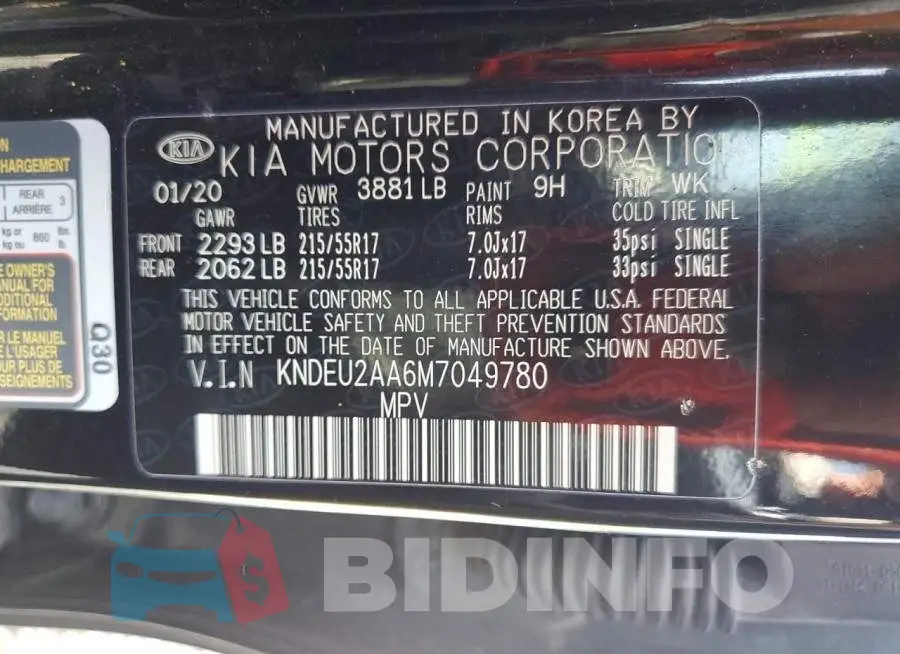 KNDEU2AA6M7049780 Photo# 13
