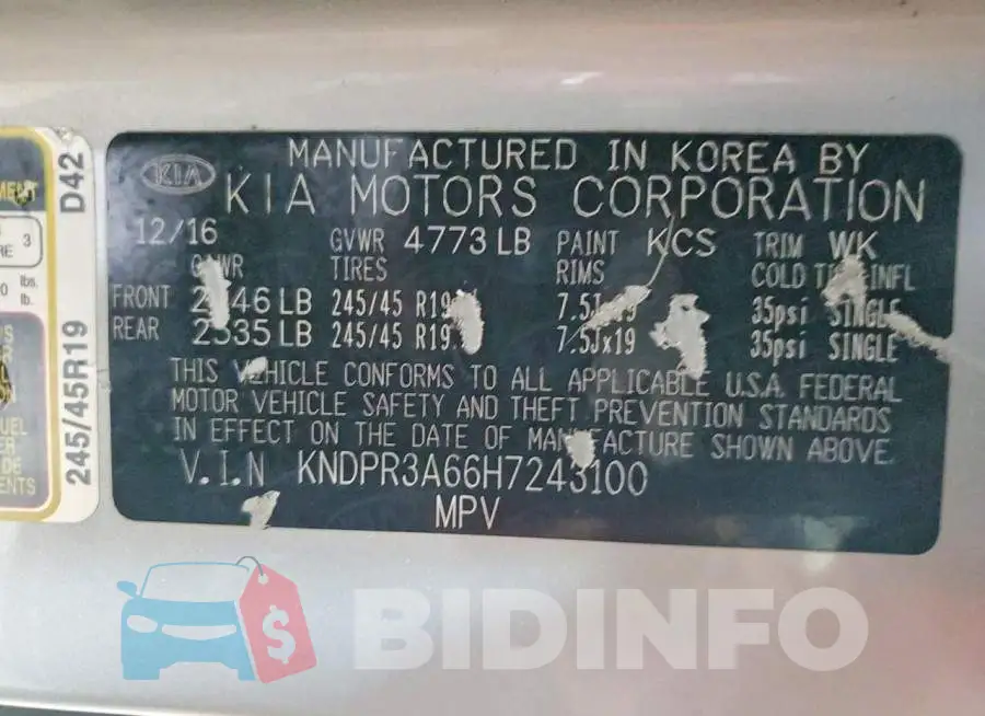 KNDPR3A66H7243100 Photo# 12