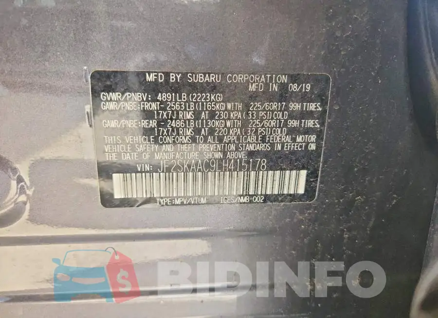 JF2SKAAC9LH415178 Photo# 14