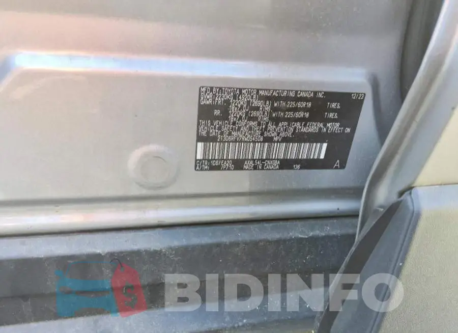 2T3D6RFV7RW054508 Photo# 13