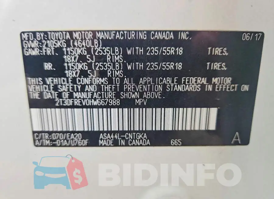 2T3DFREV0HW667988 Photo# 14