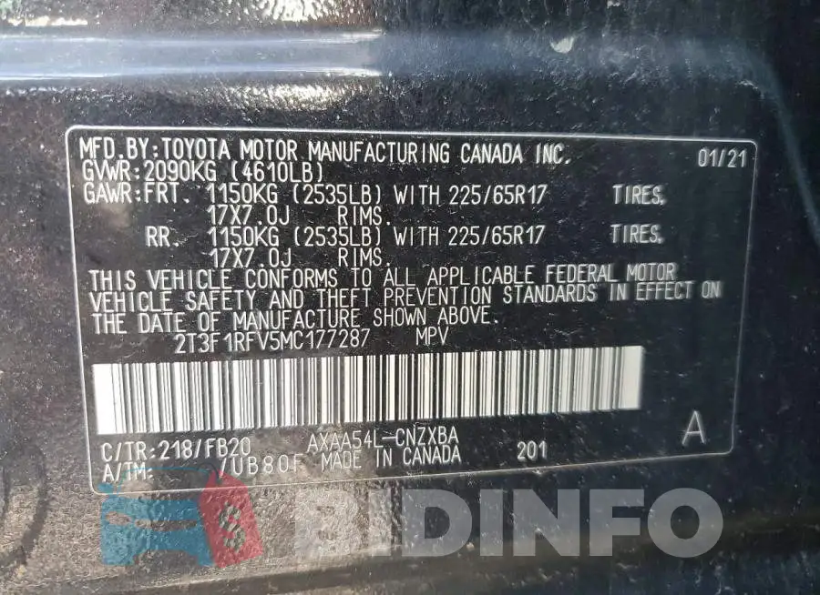 2T3F1RFV5MC177287 Photo# 13