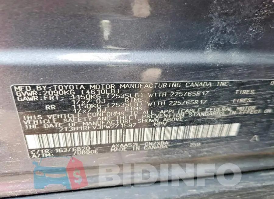 2T3H1RFV3PW271597 Photo# 13