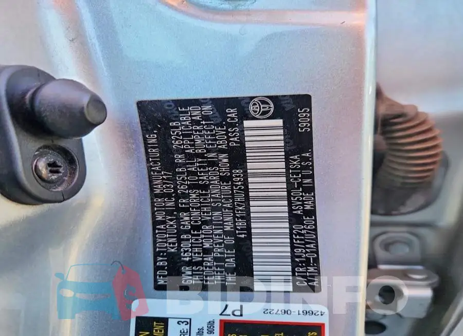 4T1BF1FK7HU754938 Photo# 12