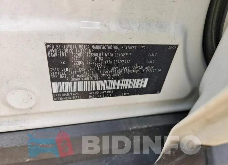 4T3RWRFV4RU151087 Photo# 13