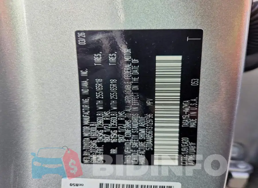 5TDAAAB56TS129796 Photo# 13