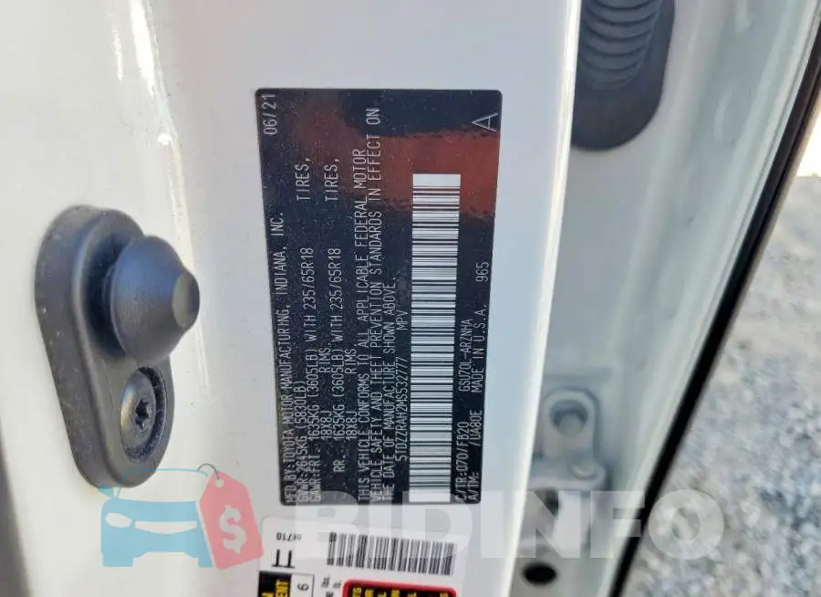 5TDZZRAH2MS532777 Photo# 12