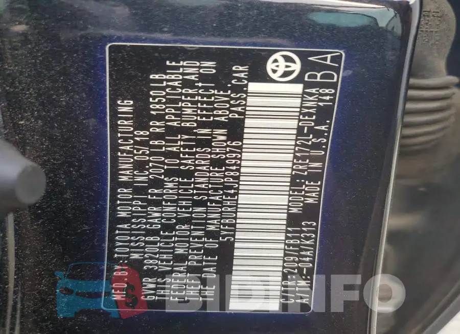 5YFBURHE4JP849976 Photo# 12
