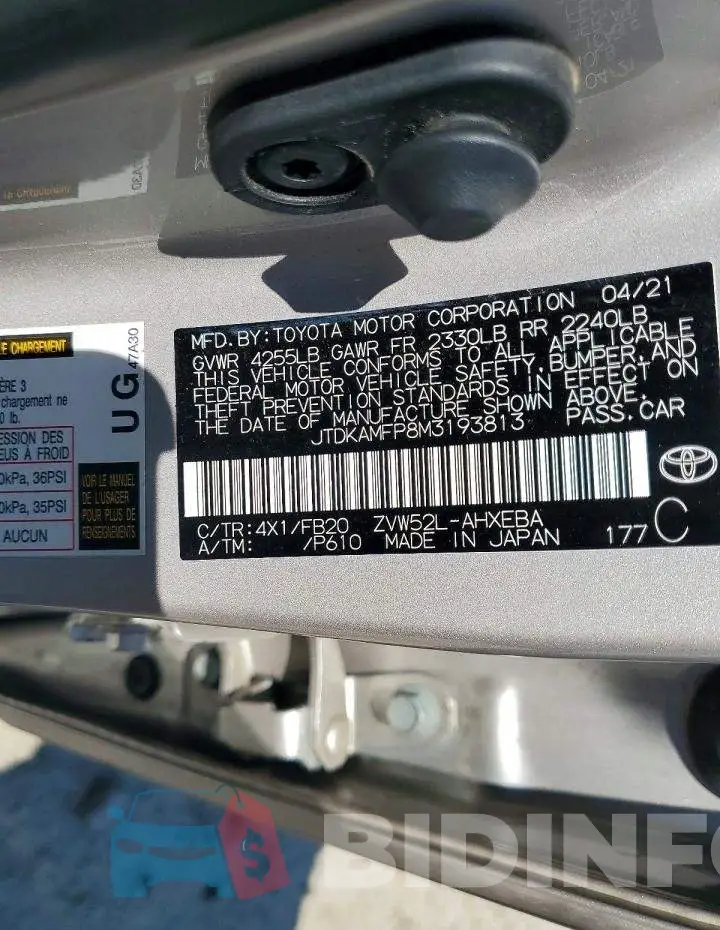 JTDKAMFP8M3193813 Photo# 12