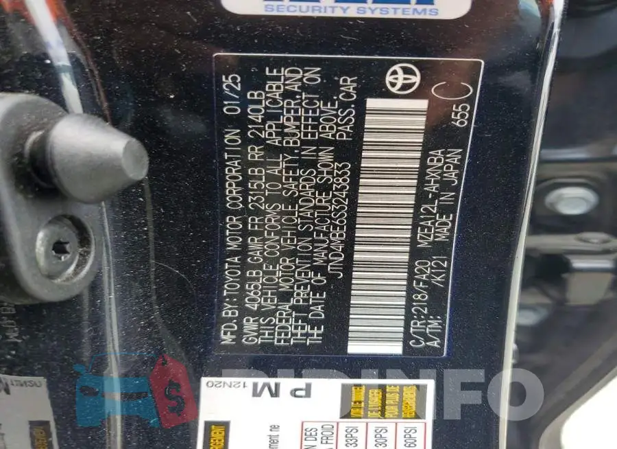 JTND4MBE6S3243833 Photo# 13
