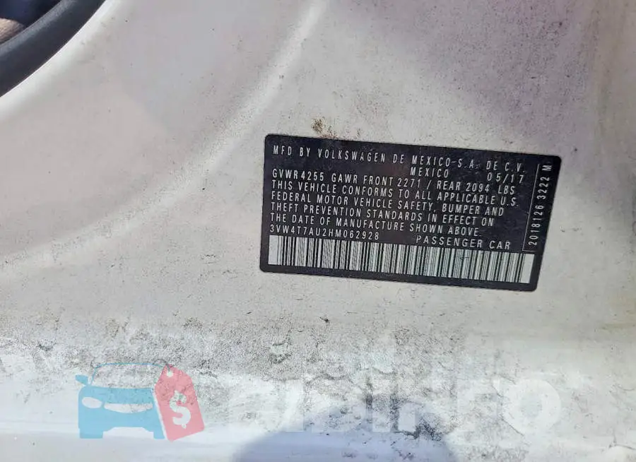 3VW4T7AU2HM062928 Photo# 12