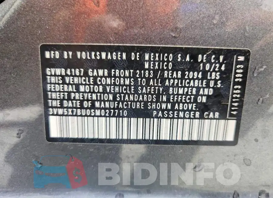 3VW5X7BU0SM027710 Photo# 12
