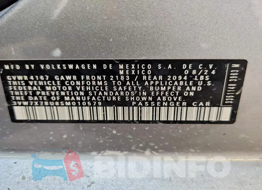 3VW7X7BU8SM010579 Photo# 12