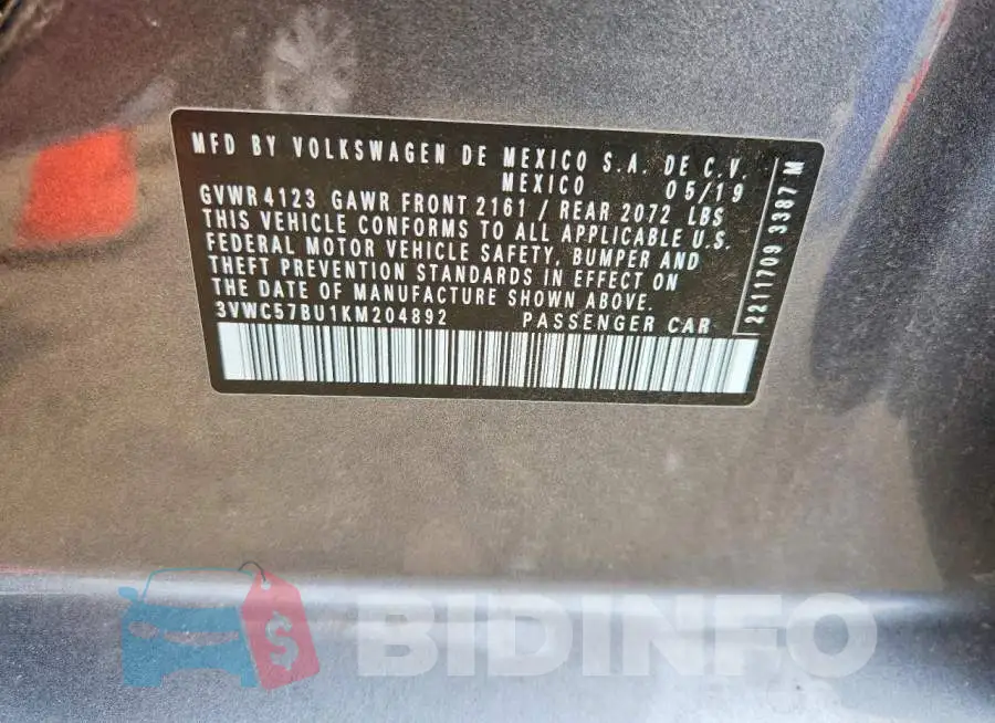 3VWC57BU1KM204892 Photo# 12