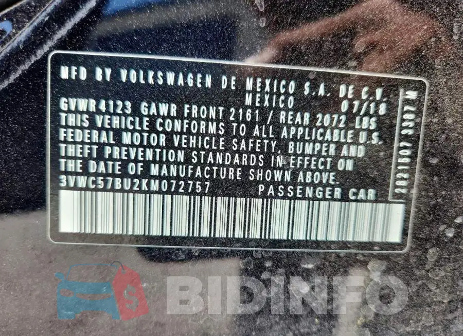 3VWC57BU2KM072757 Photo# 12
