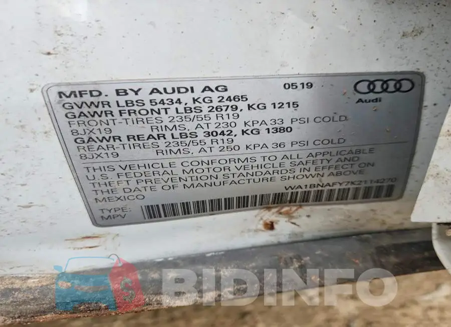 WA1BNAFY7K2114270 Photo# 14