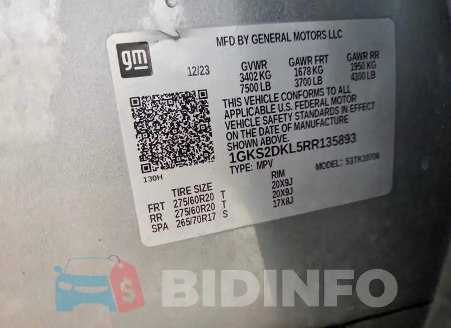 1GKS2DKL5RR135893 Photo# 13