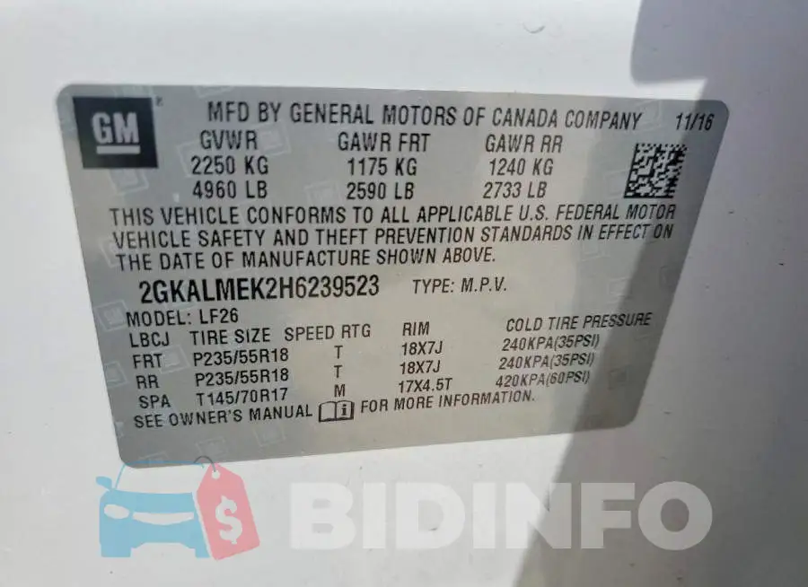 2GKALMEK2H6239523 Photo# 13