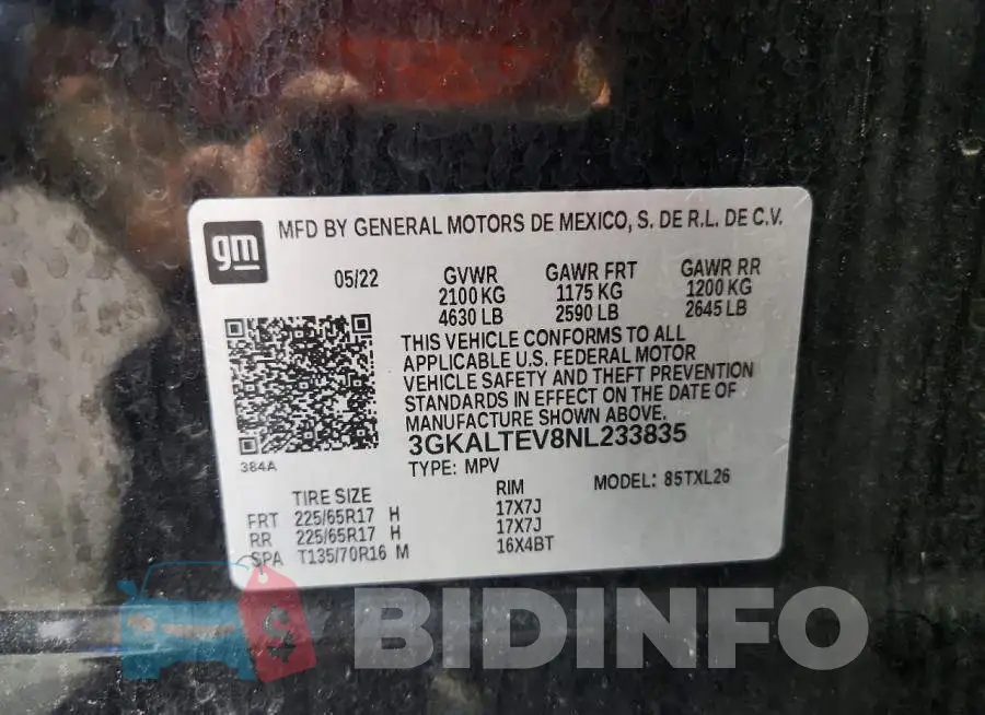 3GKALTEV8NL233835 Photo# 13