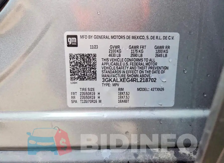3GKALXEG4RL218702 Photo# 12