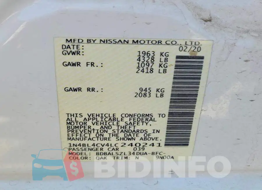 1N4BL4CV4LC240241 Photo# 13