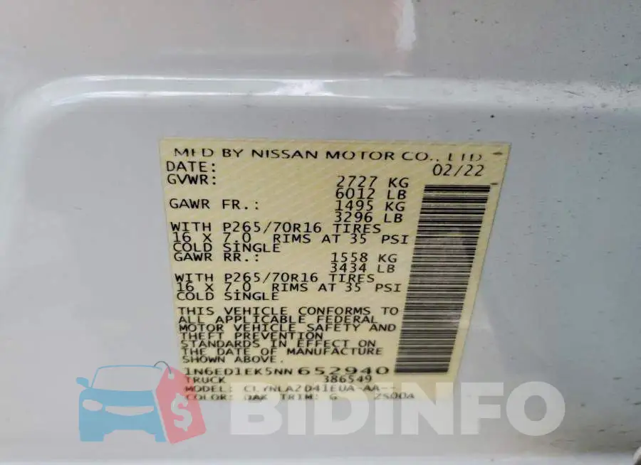 1N6ED1EK5NN652940 Photo# 13