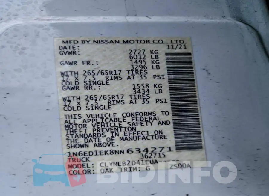 1N6ED1EK8NN634271 Photo# 13