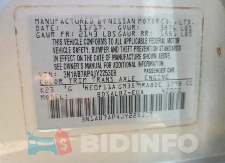 3N1AB7AP4JY225308 Photo# 12