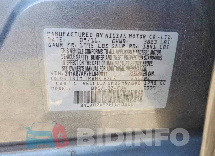 3N1AB7AP7HL640811 Photo# 12
