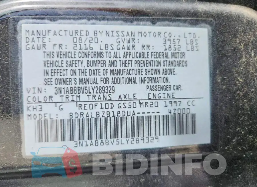 3N1AB8BV5LY289329 Photo# 12